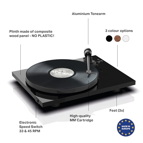 Pro-Ject E1 BT AT3600L Platenspeler Voorversterkt Bluetooth Verzender – Zwart - Les Beatles, Paul McCartney, John Lennon, RIngo Starr, George Harrison Pro-Ject E1 BT AT3600L Platenspeler Voorversterkt Bluetooth Verzender - Zwart – Image 3