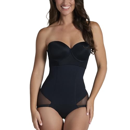 Image of Leonisa Extra High Waisted Tummy Control Underwear - Thong, Sheer Bottom, Shaper Shorts, Butt Lifting Shapewear for Women