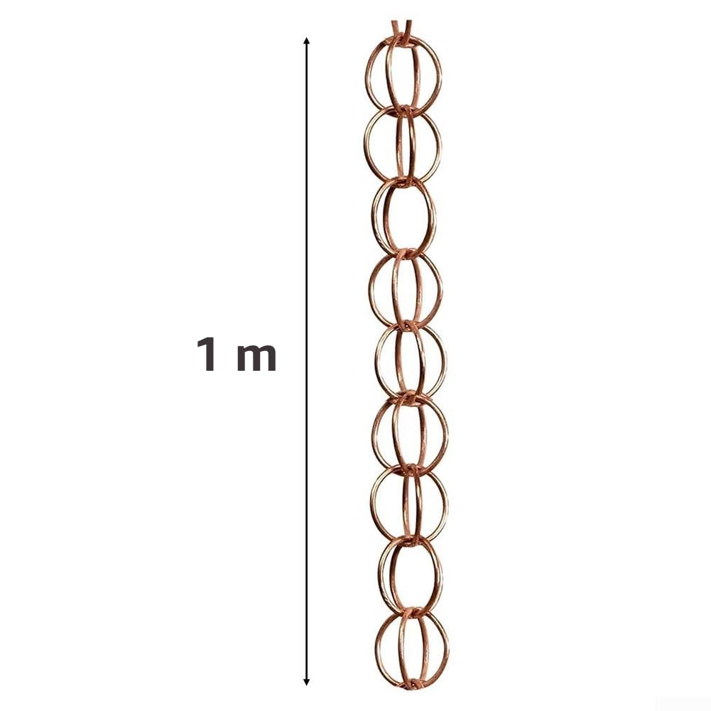 Catene Pluviali per Grondaie, Lunghezza 1m Catena Pluviale di Rame Lotus Catena Pluviale Decorativa Cattura Pioggia Sostitutiva Gocciolatoio per Grondaie, Drenaggio Gronda (per ANELLO)
