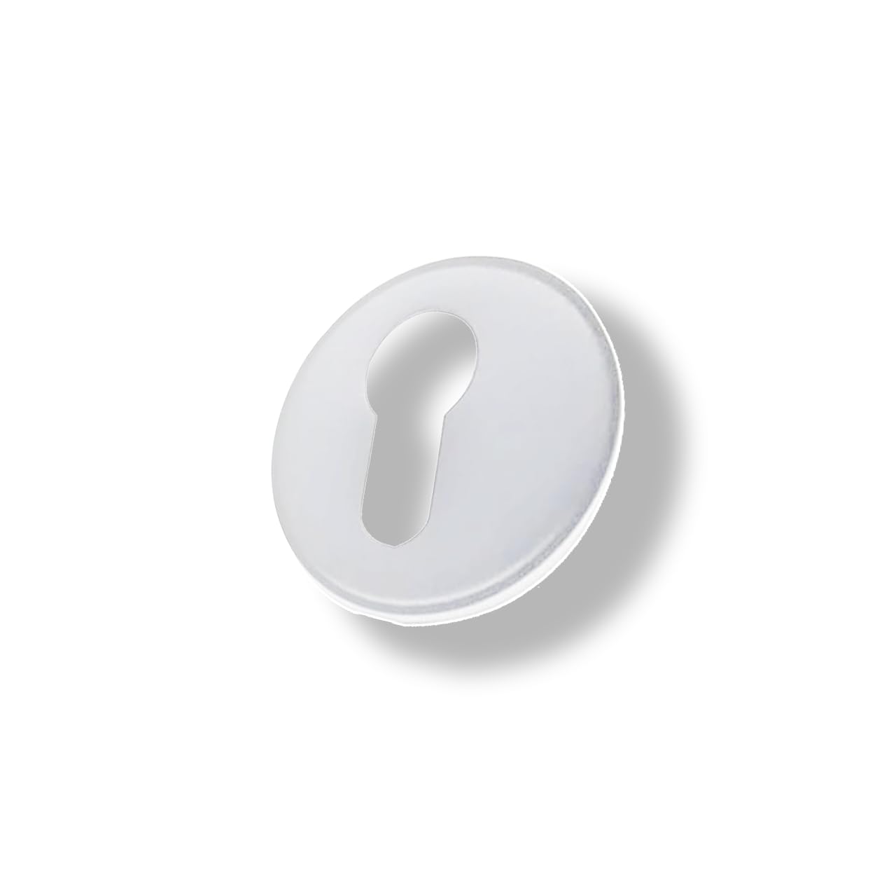 Paire de rosettes avec trou cylindrique compatible avec trou Yale, douilles de serrure de porte - rosettes vendues par paire (ronde, blanche)