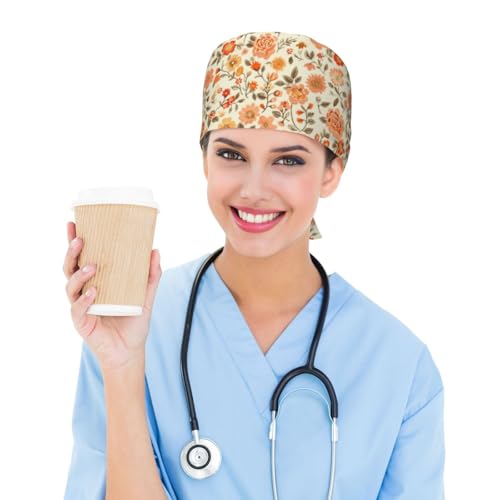 Image of Adjustable Scrub Cap with Sweatband, Breathable Working Hat for Men /Women