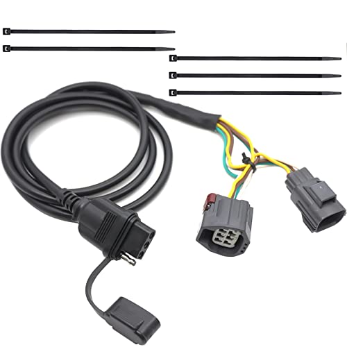 Carrofix Plug-In Simple Jeep Wiring Harness With 4 Way Pin Flat Trailer Connector Fits For 2007-2018 Jeep Wrangler #TOP4