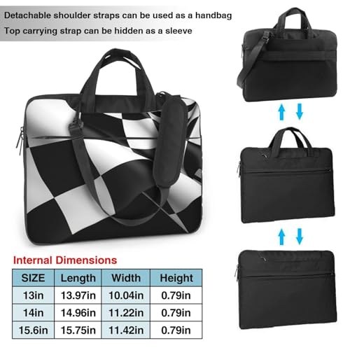 Bolso bandolera para laptop KHiry negro y blanco miniatura 4