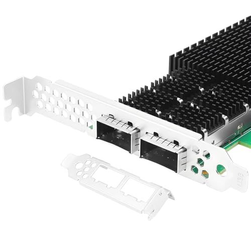 Image of Vogzone 100GbE NIC Card for Mellanox MCX516A-CCAT, PCIe 3.0 x16 100Gb Ethernet NIC with Mellanox ConnectX-5 En Chipset, Dual QSFP28 Network Card Support RDMA