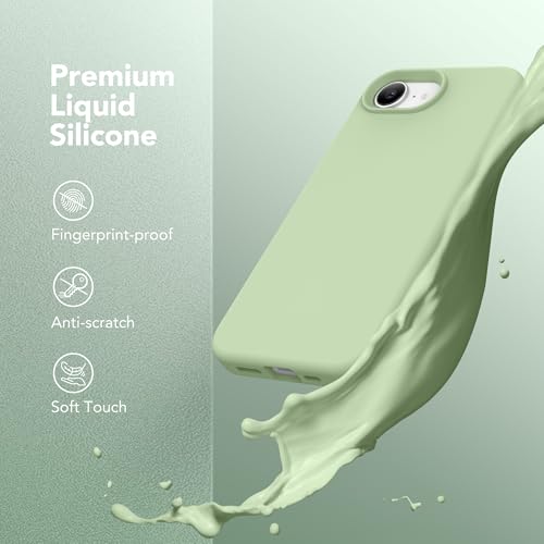 Image of Magnetic for iPhone 17e /iPhone 16e Case, Compatible with MagSafe, [Soft Anti-Scratch Microfiber Lining] Slim Silicone Shockproof Protective Phone Case for iPhone 17e /16e 6.1 inch, Matcha