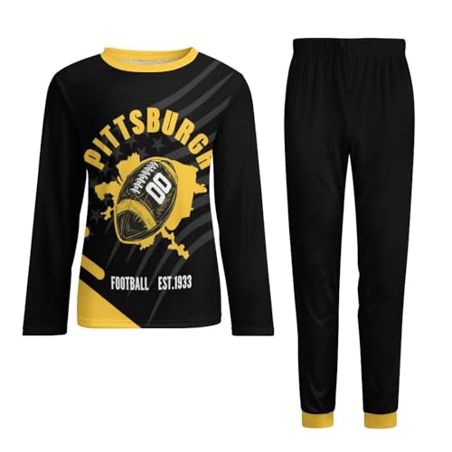 Personalized Pajama Set Custom Name Number Long Sleeve Sleepwear Gift for Dad Son Husband Men4