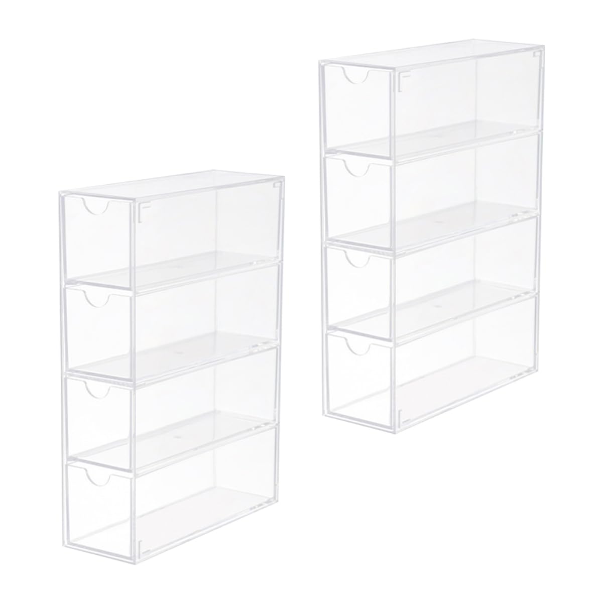 Boîtes de rangement pour lunettes en acrylique transparent | Lot de 2 présentoirs robustes