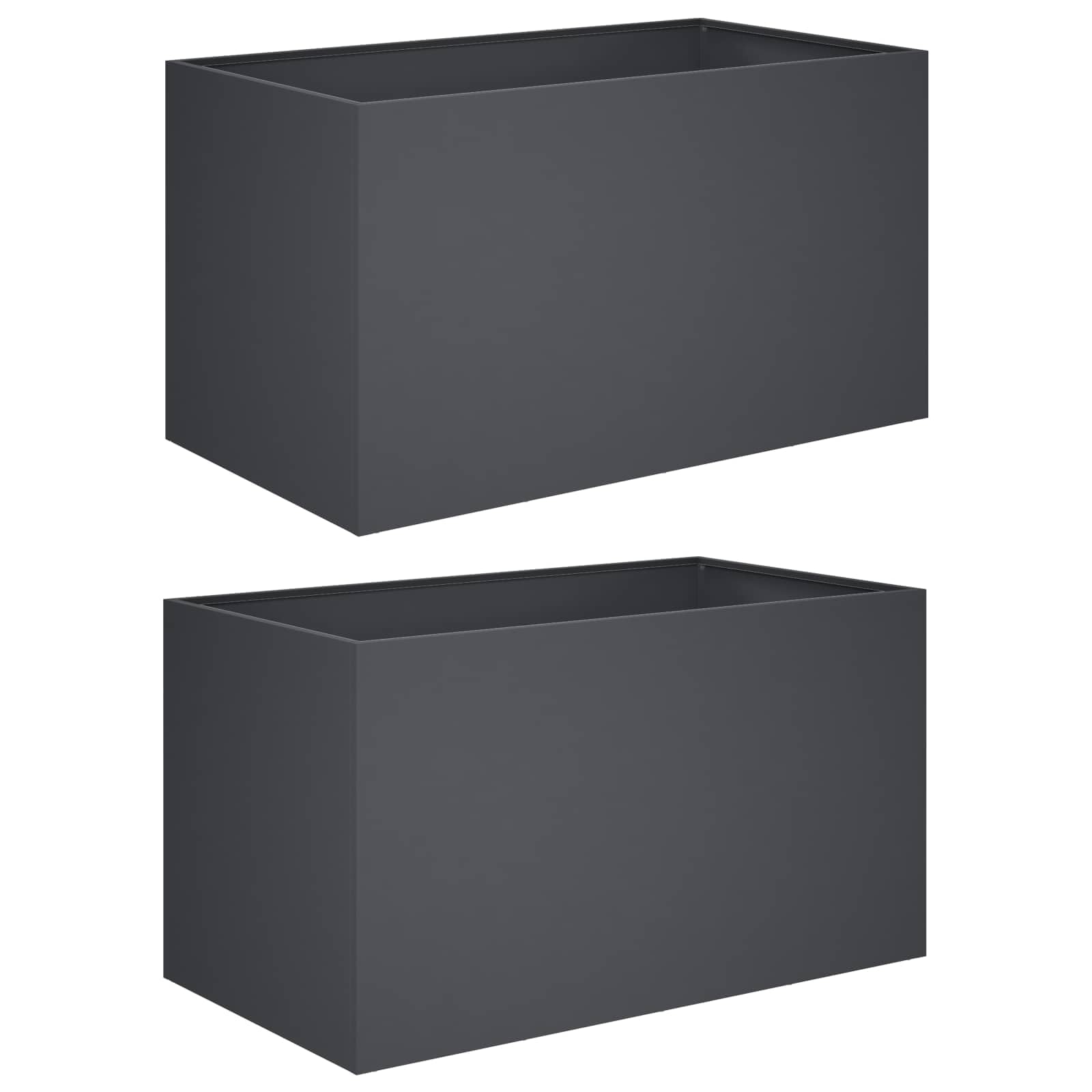 vidaXL Garden Planter 2 pcs Anthracite 80 x 50 x 50 cm — image 1