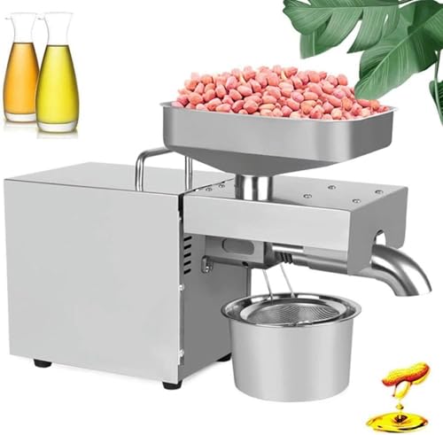 AYCDL MIAOMI - Máquina automática de prensa de aceite, extractor de aceite de nueces frías y calientes, de acero inoxidable, para el hogar, comercial, extractor de aceite para cacahuetes de coco y