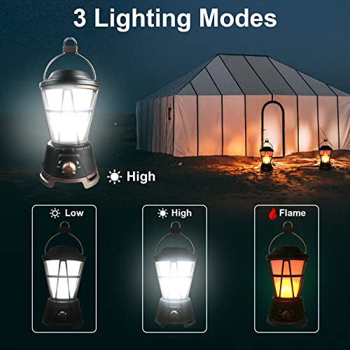 Led Camping Lantern Camping Lights With Flickering Flame Battery Powered 2 Lighting Modes, Portable Lamp Decorative Hanging For Outdoors Tent Emergency Hiking Patio Garden #TOP3