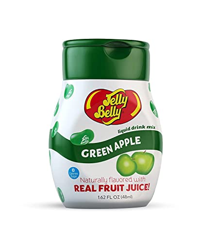 Jelly Belly - Water Enhancer, Green Apple (4 bottles, Makes 96 Flavored Water drinks) - Sugar Free, Zero Calorie, Naturally Flavored Liquid Drink Mix - Made with Real Fruit Juice