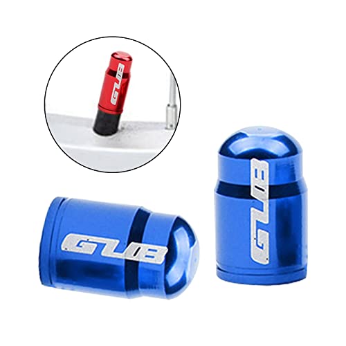 Par de tapas de válvula para neumáticos de bicicleta de aleación de aluminio para Presta francés/Schrader americano, ultraligeras para bicicleta de montaña y carretera, cubierta antipolvo AV azul miniatura 6