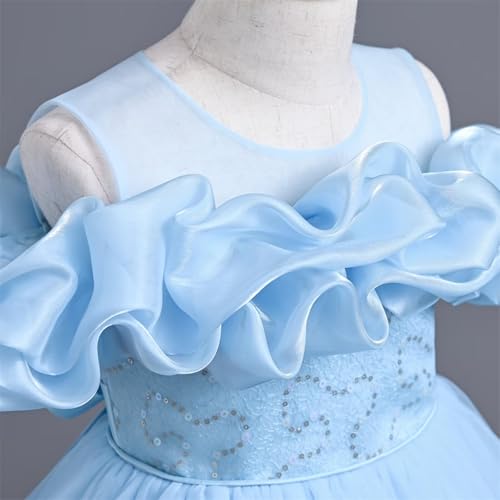 Off The Shoulder Sequin Tulle Prom Dress for Flower Girls A-line Puffy Princess Dresses Full Length Pageant Gowns4