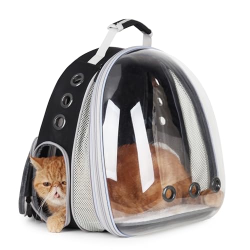 Lollimeow Cat Carrier Backpack, Expandable Bubble Pet Carrier for Cats and Small Dogs, Airline Approved Travel Backpack for Hiking, Walking & Outdoor Adventures - Supports up to 16 lbs