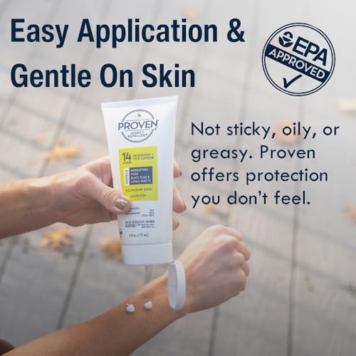 Image of Proven Insect Repellent Lotion, Keep Mosquitoes, Ticks and Flies Off, DEET Alternative Repellent, Up to 14-Hour Protection, Great for Outdoor Camping and Hiking, 6 Ounce, Odorless Lotion