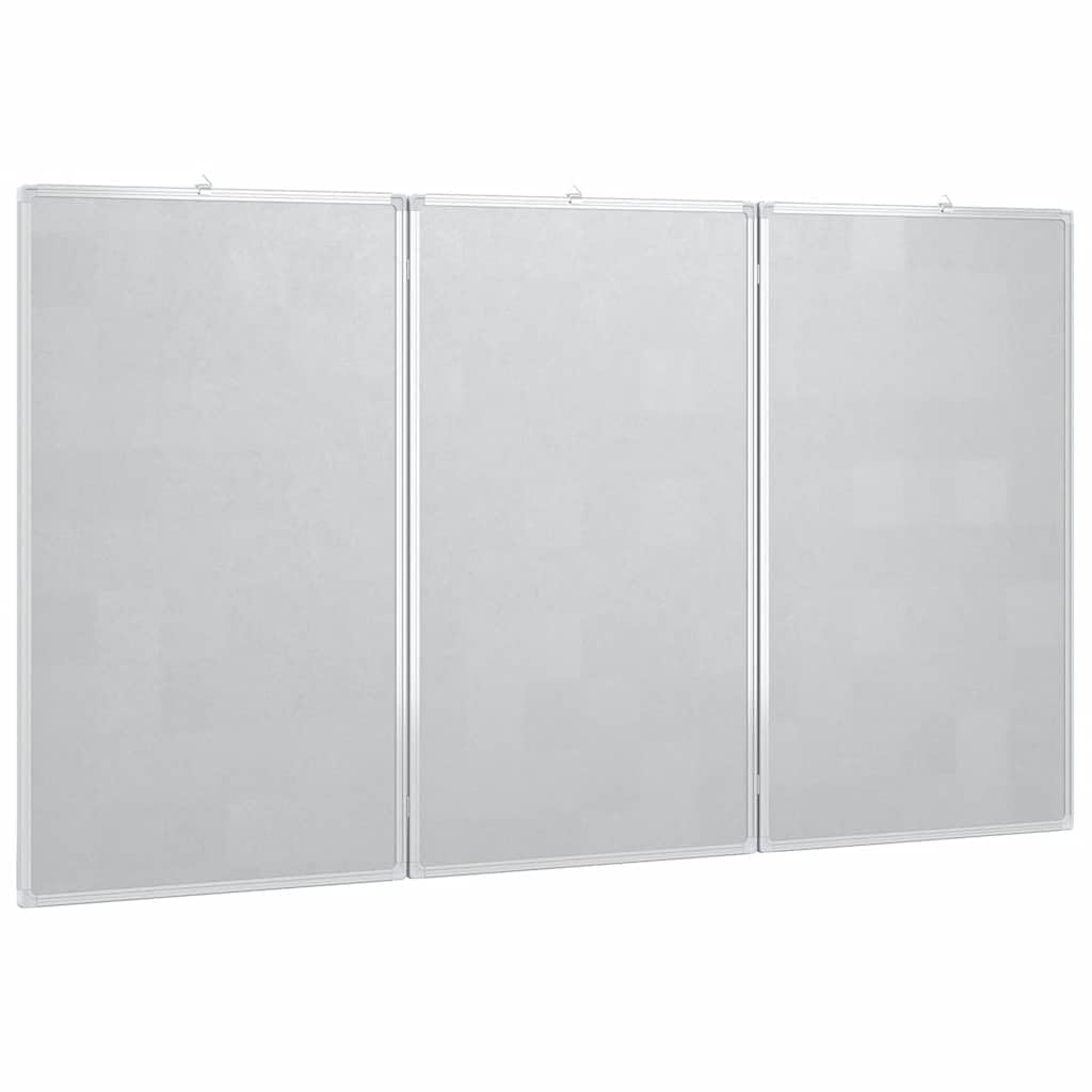 Magnetyczna tablica suchościeralna, składana, 120 x 80 x 1,7 cm, tablica do pisania z aluminiową ramą, 3 panele do biura i domu
