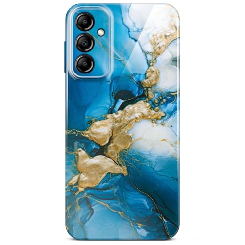 Coque Samsung Galaxy A14 4G 5G rigide marbre bleu doré ONEFLOW