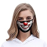 Funyrich Funny Joker Face Mask Black Clowns Costume Face Cover Reusable Fabric Grinning Face Masks Decoration for Girls and Boys