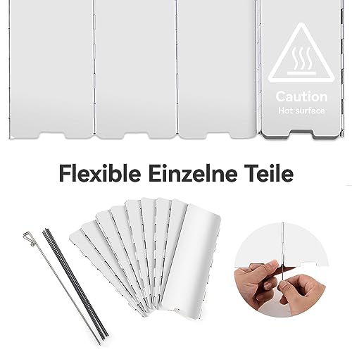 Ithyes Camping gaskocher Windschutz Outdoor Campingzubehör 10 Platten Windschutz Faltbarer Camping Gasherd Windschutz Kochgeschirr Ausrüstung Camping kocher