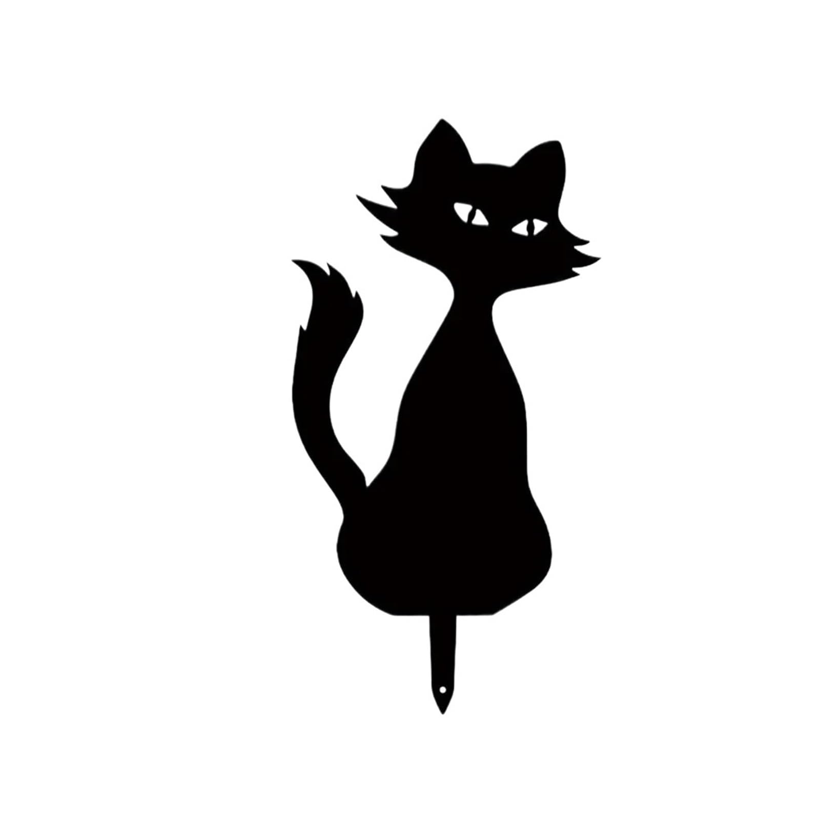 AFDHVTKLDR Garden Decorative Silhouette Black Cat Metal Garden Stakes Outdoor Decorative Animal Statues Silhouette for Yard(TY3427-03)