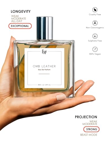 Image of EM5 OMB Leather Unisex Perfume | Eau de Parfum Spray for Men & Women | Strong and Lasting Fragrance | Leather Animalic Earthy | 50 ml