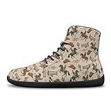 BYCHECAR Zapatillas de deporte de caña alta para mujeres y hombres, zapatos planos descalzos para trabajo y gimnasio, vaqueros, 7.5 UK Men/ 7 UK Women Wide