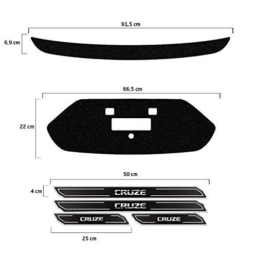 Protetor Cruze Sedan 17/18 Adesivo Placa + Soleira Da Porta
