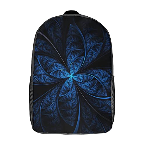 Sac à dos pour enfants et adolescents 17 pouces bleu soulageant le dos pour l'école avec imprimé 3D