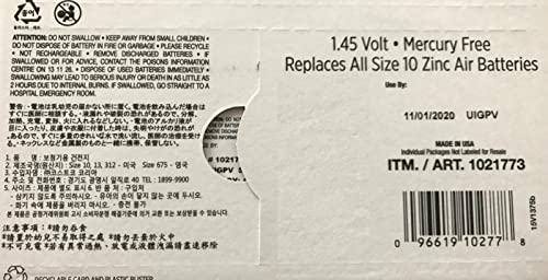 image for Kirkland Signature Premium Quality Hearing Aid Batteries 48 pack 1.45 