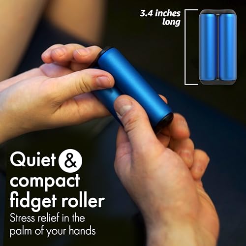 Image of ONO Roller - Handheld Fidget Toy for Adults | Help Relieve Stress, Anxiety, Tension | Promotes Focus, Clarity | Compact, Portable Design (Sapphire, Full Size - Aluminum)