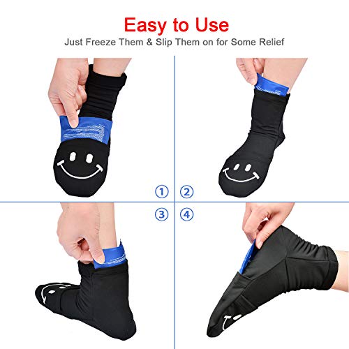 iGuerburn Cold Therapy Socks for Swollen Ankles Arch Heels Foot Pain Relief Suffer from Plantar Fasciitis Tendinitis Neuropathy (Large)