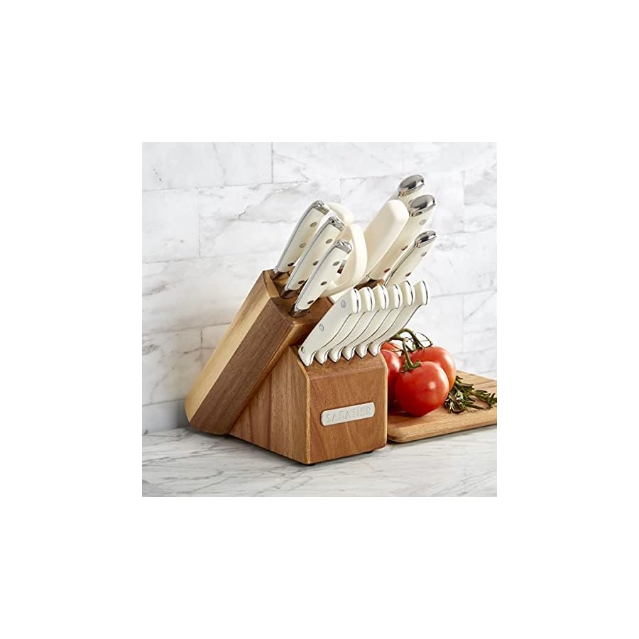 Sabatier-15-Piece-Forged-Triple-Rivet-Knife-Block-Set-High-Carbon-Stainless-Steel-Kitchen-Knives-Razor-Sharp-Knife-set-with-Acacia-Wood-Block-White-Handles Sabatier 15-Piece Forged Triple Rivet Knife Block Set, High-Carbon Stainless Steel Kitchen Knives, Razor-Sharp Knife set with Acacia Wood Block, White Handles