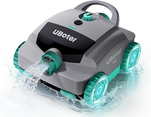 Pool Vacuum,UBoter E10 Cordless Robotic Pool Cleaner, Dual-Layer Filtration,Powerful Obstacle Crossing, Enhanced Edge & Corner Cleaning,120-Min for Above-Ground & Flat-Bottom Pools to 860 Sq.Ft