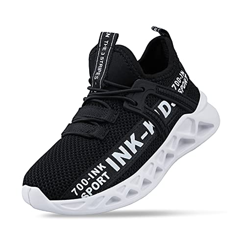 SANPON Sportschuhe Kinder Jungen Atmungsaktiv Turnschuhe Laufschuhe Leicht Jungen Running Sneakers StraßEnlaufschuhe Schulschuhe MäDchen Weiß EU37