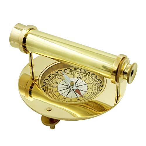 Decorative Brass Alidade, Nautical Alidade Telescope Compass Surveying Theodolite Marine Home/Office Table Decor