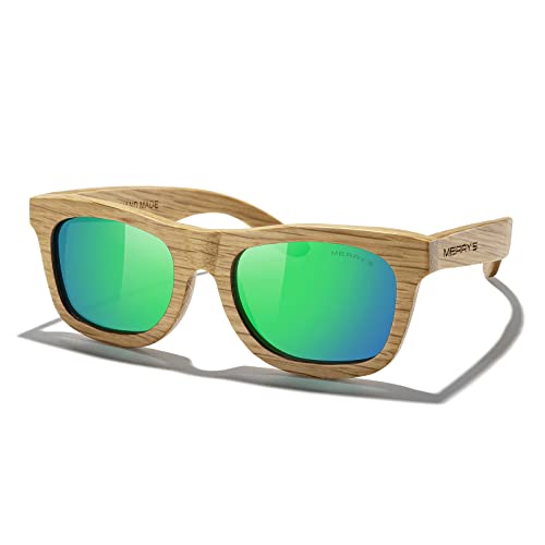 MERRY'S Men Wooden Polarized Sunglasses 100% UV vintage Eyewear S5140