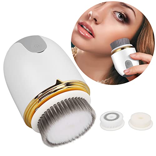 Escova de limpeza facial, 2 engrenagens à prova d'água, recarregável, escova de rotação, esfoliante