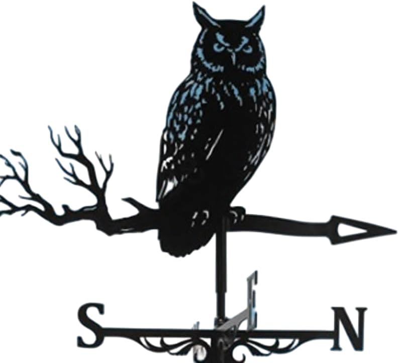 Metal Weather Vane Outdoor Garden Decoration, Handmade Iron Art Wind Direction Indicator with Directional Arrow, American Style Yard Ornament, 34cm x 68cm (Flying Eagle)