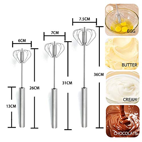MEISHANG Roestvrijstalen gardeset, 3-delig (26cm, 31cm, 36cm), halfautomatisch, multifunctioneel, vaatwasmachinebestendig, gemakkelijk schoon te maken, ideaal voor dagelijks gebruik - Image 3