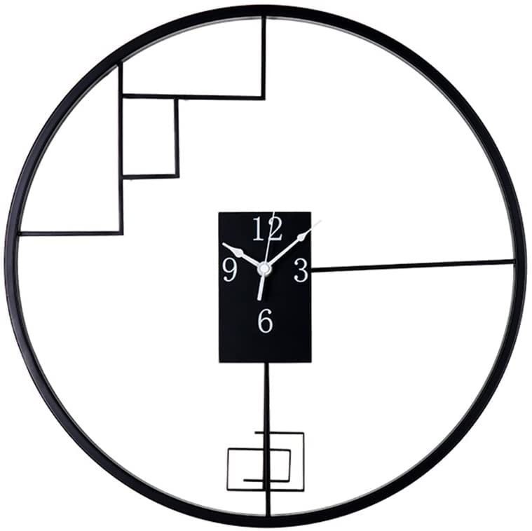 Horloge murale de salon avec pendule en métal pour chambre et hôtel