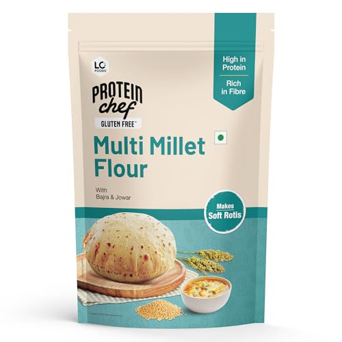 Lo Foods Gluten Free Multigrain Atta 1Kg, Multi Millet Flour, High Fibre, High Protein, Gluten Free Atta