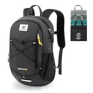SKYSPER Foldable Small Backpack – 20L Lightweight Hiking Daypack with Chest Belt Packable Travel Rucksack for Women Men