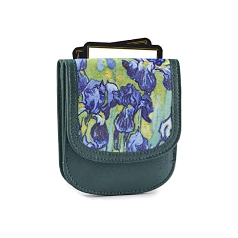 Taxi Wallet® TW04-IRISES - Soft Leather (Van Gogh) - Compact, Front Pocket Folding Wallet - For Cards, Coins, Bills, ID (Men & Women) Cover