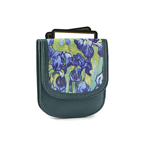Taxi Wallet® TW04-IRISES - Soft Leather (Van Gogh) - Compact, Front Pocket Folding Wallet - For Cards, Coins, Bills, ID (Men & Women)