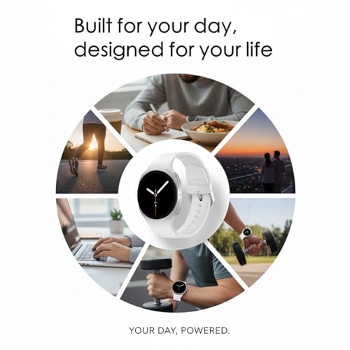 Image of Samsung Galaxy Watch 8 (2025) Bluetooth Smartwatch, Intl Version - Fitness & Sleep Tracking,Heart Rate Monitor, Android Compatible (Not for iOS) - with Extra Hybrid Band (Silver, 44mm)