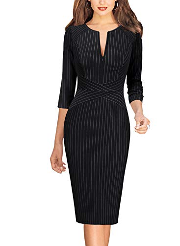 VFSHOW Womens Slim Zipper Up Work Business Office Party Bodycon P...