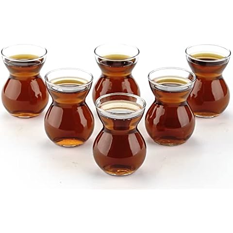 GOSOYO Turkish Tea Glasses (6 pcs), Arabic Persian Tea Cups & Whiskey Tasting Glasses (5oz/145ml) Cover