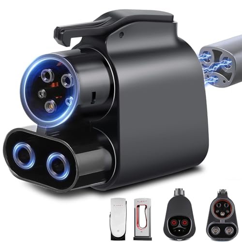 Tesla Supercharger to CCS1 Charger Adapter NACS to CCS1 Adapter, 500A/1000V fit for V3/V4 Tesla Supercharger, Nacs DC Adapter Compatible with Ford, Rivian, GM, Volvo, Polestar, Hyundai CCS1 EVs, Black