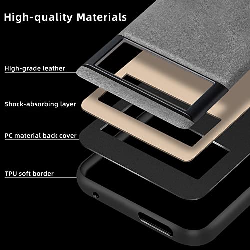 Image of X-level Google Pixel 7 Pro Case 5G Ultra-Thin Slim Premium PU Leather Elegant Soft TPU Bumper Shockproof Protective Cases Phone Cover for Google Pixel 7 Pro 2022(Gray)
