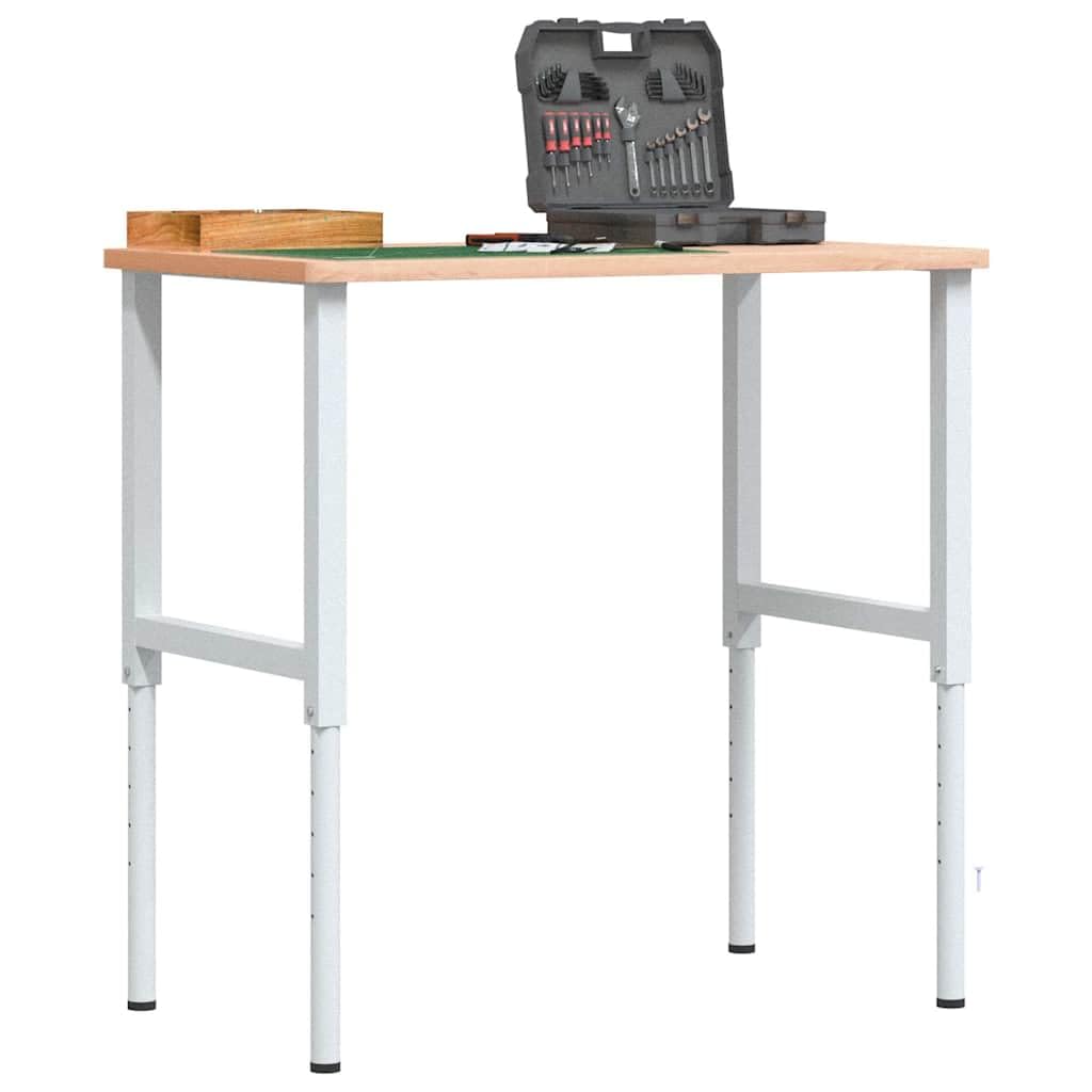 Lot de 2 supports d'établi réglables en métal revêtu par pulvérisation gris, hauteur réglable de 69 à 95,5 cm, convient pour les plateaux de table, plans de travail stables, montage facile